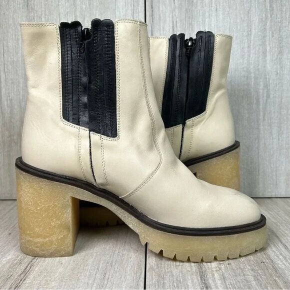 Free People James Chelsea Boots Lug Soles Heeled Ankle Womens Size 9 9.5 EUR 40 - Picture 3 of 9